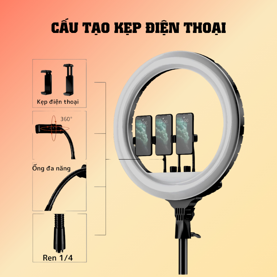 Đèn Livestream Quay Video Chụp Ảnh RL18 45CM -- Giải Pháp Ánh Sáng Cho Người Mới Bán Hàng Online Và Sáng Tạo Nội Dung