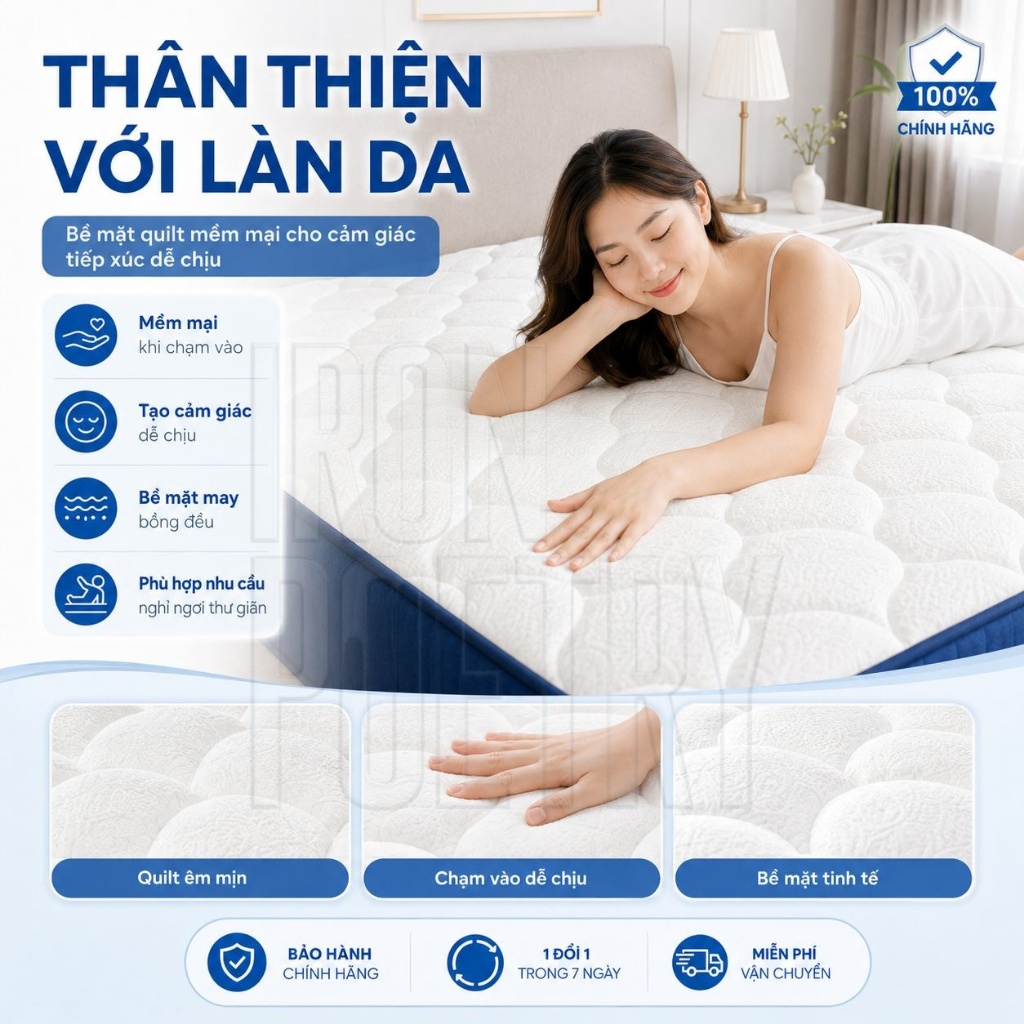 Nệm 2 Mặt Êm Vừa Chắc Vừa Nâng Đỡ Cột Sống Vải Tencel Thoáng Khí Cho Gia Đình