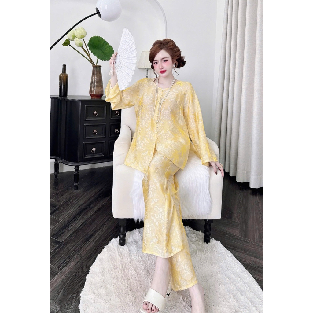 (3/6/2026)Bộ Lam lụa tơ nha xá,hàng lụa đẹp, phom 40-60kg(hình thật)