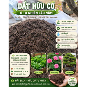 Đất hữu cơ (1kg) ủ tự nhiên lâu năm từ thân, lá cây mục, trùn đất tự nhiên, đất tơi xốp, nhiều dinh dưỡng