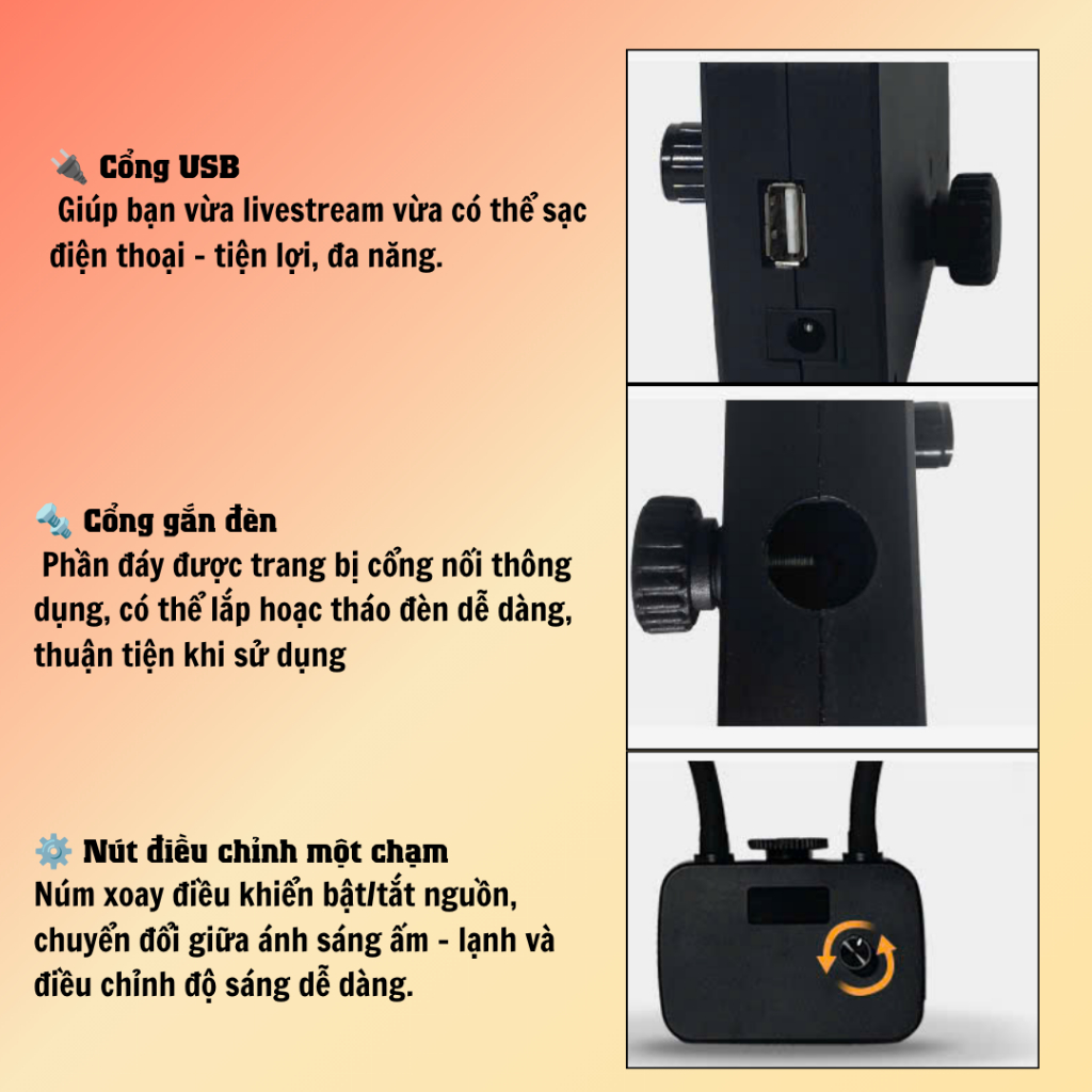Đèn Spa LED 2 Râu Chỉnh Góc Linh Hoạt - Ánh Sáng Mềm, Soi Rõ Chi Tiết Khi Nối Mi, Phun Xăm, Makeup, Nail