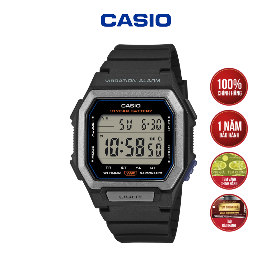[MÃ W-738H-1AVDF] Đồng Hồ Casio Timeless Pin 10 Năm - Báo Thức Rung Độc ...