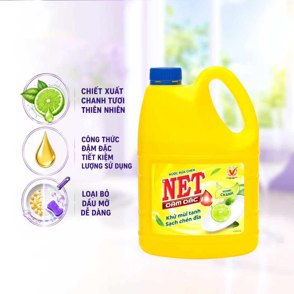 Nước rửa chén NET Sạch x chai x 3.8kg