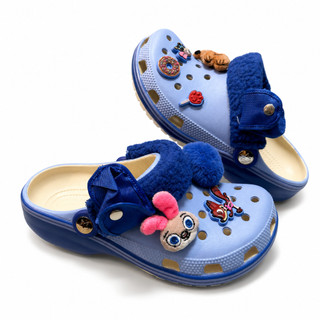 Dép sục hoạt hình zootopia xanh dương unisex nhựa EVA kháng khuẩn, dép zootopia 2 nam nữ quai trơn và quai lông hàng đẹp
