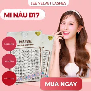 LeeVelvetLashes-MI NÂU B17-mi muse-sợi mi mảnh, tự nhiên, màu sắc nâu tây