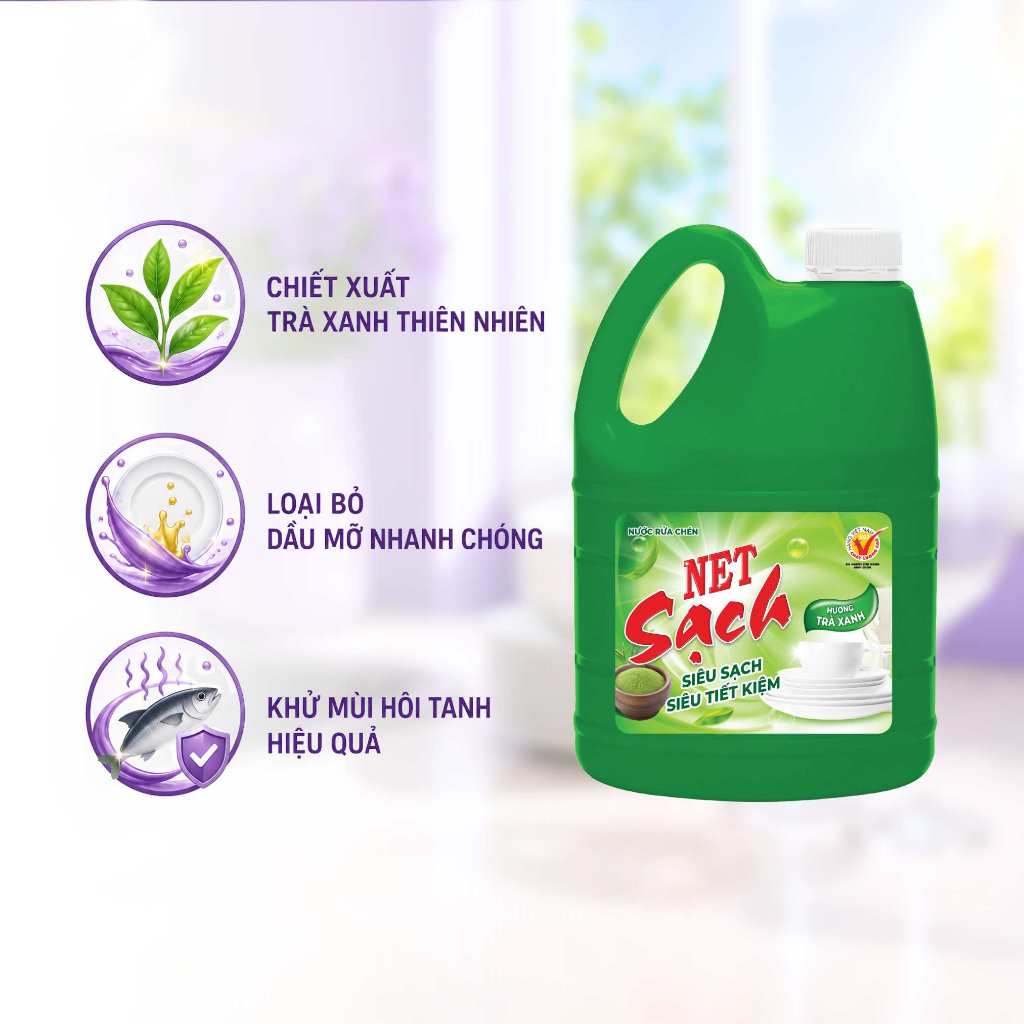 Nước rửa chén NET Sạch x chai x 3.8kg