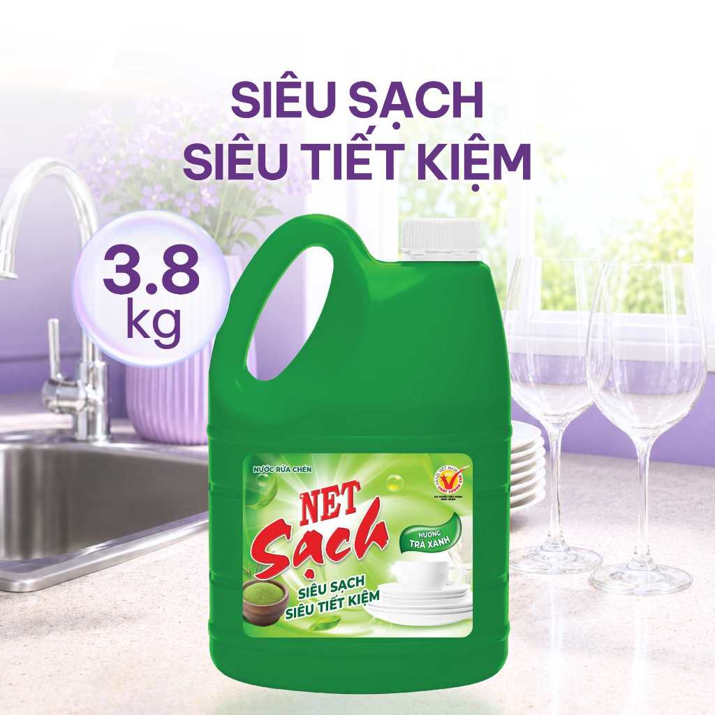 Nước rửa chén NET Sạch x chai x 3.8kg