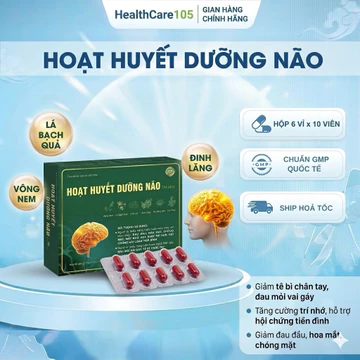 HOẠT HUYẾT DƯỠNG NÃO Ditaka hộp 60 viên - Hỗ trợ hoạt huyết, tăng cường lưu thông máu,tuần hoàn máu não,giảm Cholesterol