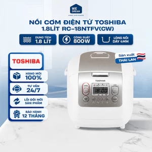 Nồi Cơm Điện Tử Toshiba RC-18NTFV(W) 1.8L - Hàng Chính Hãng