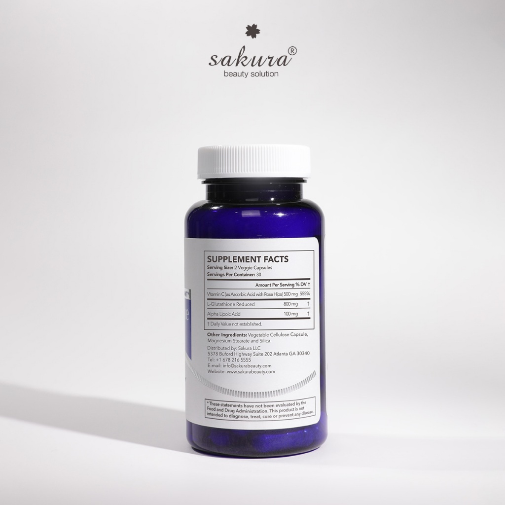 sakura l-glutathione reduced Viên uống trắng da chống lão hóa Sakura L - Glutathione Reduced 60 viên