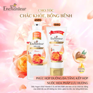 Combo Dầu gội 650g và Dầu xả 150g Enchanteur Glamour dưỡng tóc mượt mà, chắc khỏe