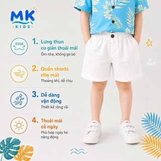 Set Bộ Bé Trai Aqua MK Kids Áo Sơ Mi Họa Tiết Mát Mẻ - Đi Chơi Đi Biển Mùa Hè - Chất Đũi Tơ 2-8 Tuổi