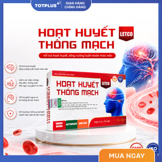 Hoạt Huyết Thông Mạch Letco - Hỗ Trợ Tuần Hoàn Máu Não, Giảm Đau Đầu, Chóng Mặt - Hộp 30 Viên