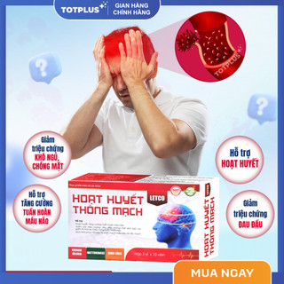 Hoạt Huyết Thông Mạch Letco - Hỗ Trợ Tuần Hoàn Máu Não, Giảm Đau Đầu, Chóng Mặt - Hộp 30 Viên