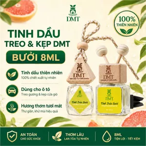 Tinh dầu Bưởi treo xe và kẹp cửa gió xe oto DMT - tinh dầu bưởi treo xe, Khử Mùi, giảm say xe 8ml