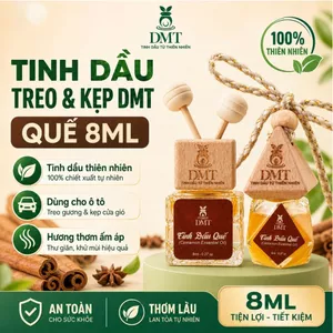 Tinh dầu vỏ quế treo, kẹp cửa gió oto DMT, tinh dầu vỏ quế nguyên chất, thơm xe, thơm nhà 8ml