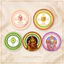 Combo 20 Stickers 5 Mẫu Nai, Cá Koi, Clover, Mẹ Annapurna, Mẹ Maria