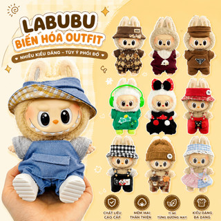Bộ quần áo cho búp bê Labubu và hộp mù đồ chơi nhựa nhồi bông Labubu thế hệ 1, 2, 3, có thể thay đổi trang phục