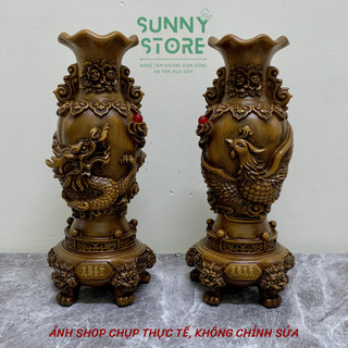 Cặp bình phong thủy, Bình hút tài lộc, Rồng phượng, Long phụng sum vầy, Decor Trang trí nhà cửa, Quà tặng ý nghĩa SUNNY