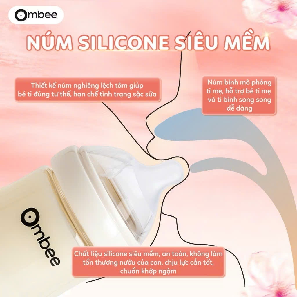 Bình Sữa Ombee PPSU Anti-colic - 90ml/170ml/270ml - Bình Sữa Cho Bé Bình Sữa Chống Sặc Chống Đầy Hơi