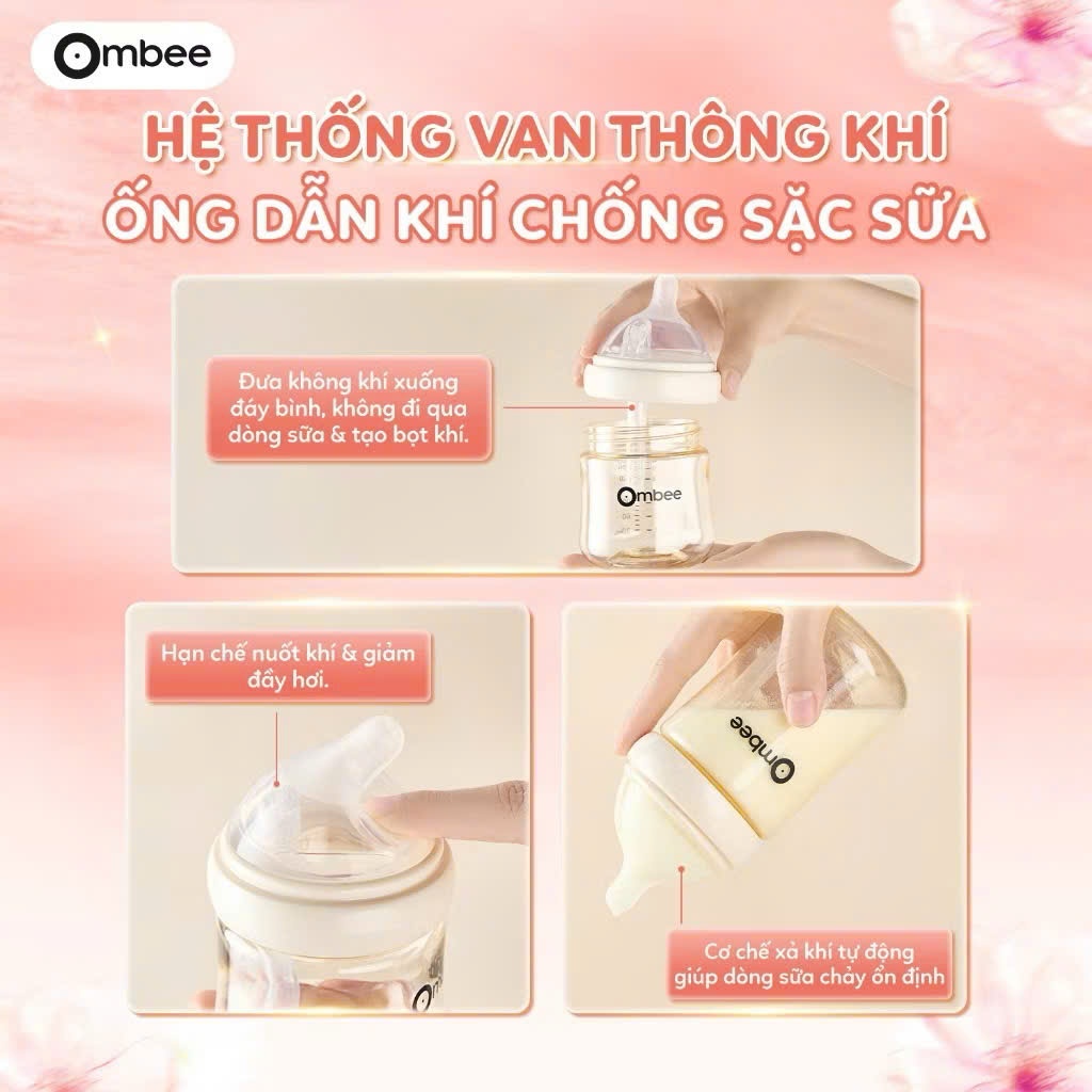 Bình Sữa Ombee PPSU Anti-colic - 90ml/170ml/270ml - Bình Sữa Cho Bé Bình Sữa Chống Sặc Chống Đầy Hơi