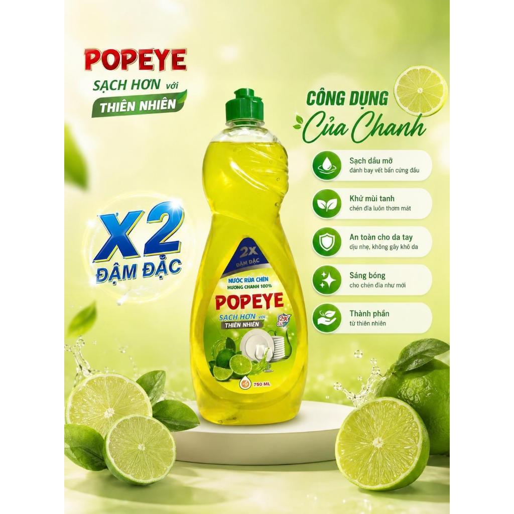 Nước Rửa Chén POPEYE - Hương Chanh 750ml
