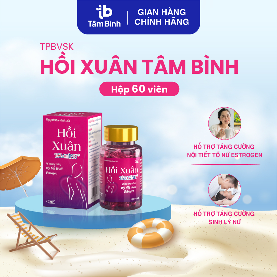 Hỗ trợ bổ sung nội tiết tố nữ Hồi Xuân Tâm Bình, cải thiện bốc hỏa, nám sạm, rối loạn kinh nguyệt