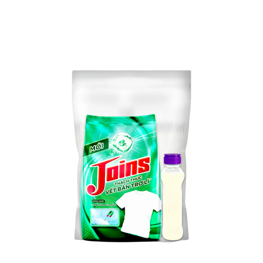 Combo bột giặt Joins thách thức vết bẩn trơ lì bịch x 770g + nước rửa chén NET đậm đặc hương Chanh tươi mát chai x 250g