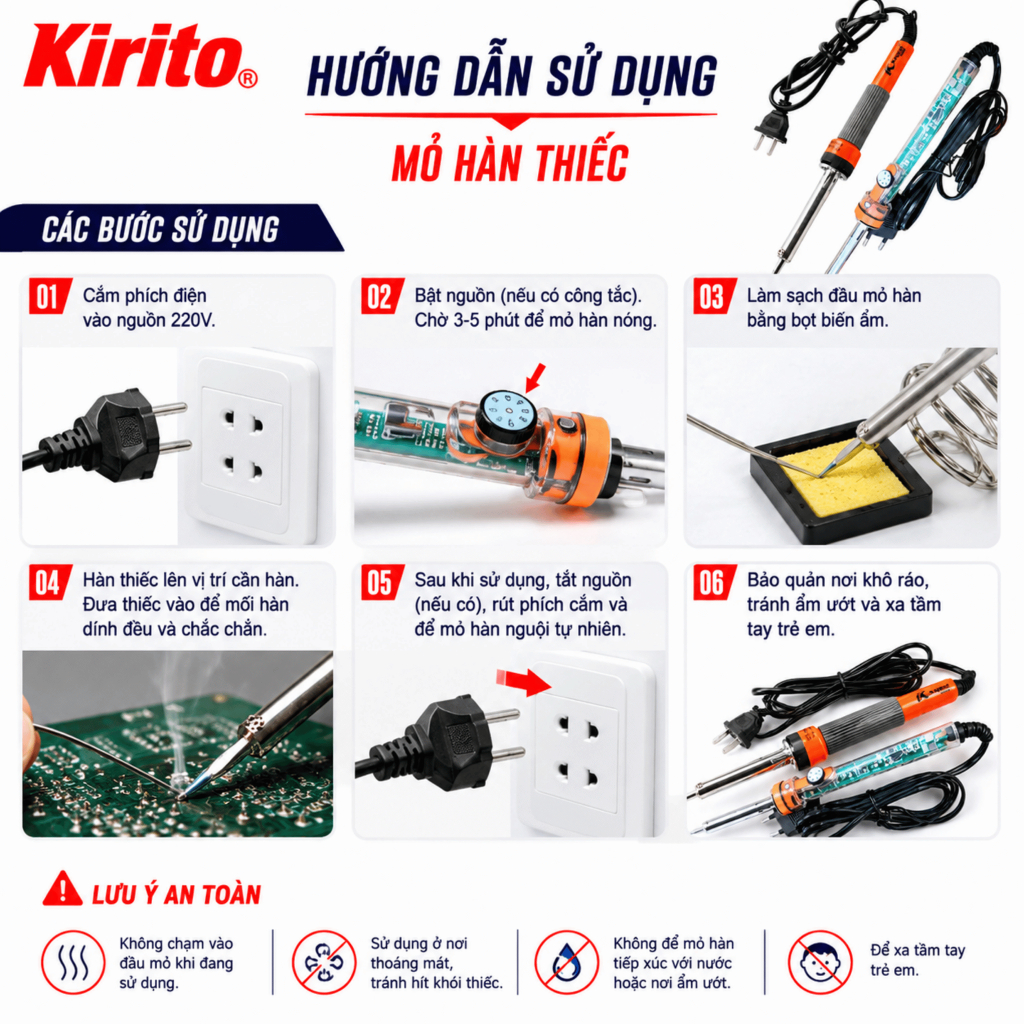 Mỏ Hàn Thiếc Kapusi Japan Cao Cấp 50W–80W, Mỏ Hàn Chì Chính Hãng, Nhiều Mức Công Suất