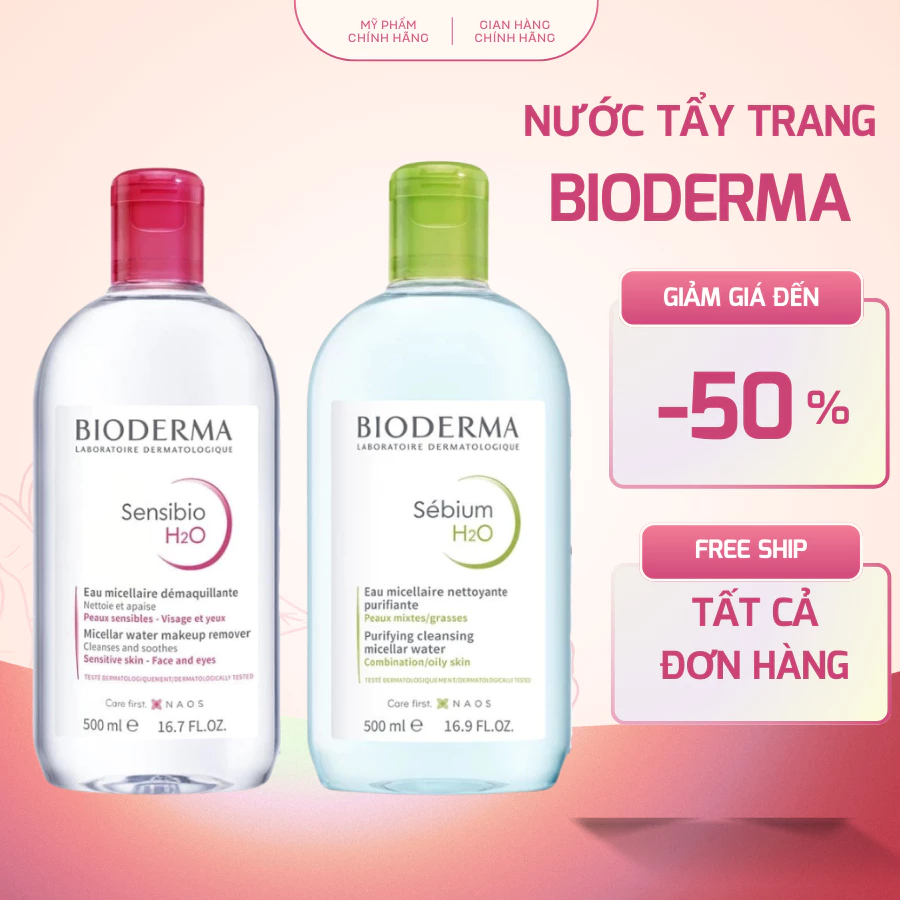Nước Tẩy Trang Bioderma Crealine H2O 500ml ,Tẩy Trang Bio Quốc Dân Dành Cho Mọi Loại Da