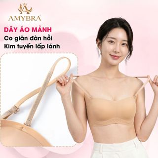 [ AMYBRA NEW ] Áo Ngực Nữ Đúc Su Gom Ngực Chống Bè – Áo Quây Ngang Nữ Không Gọng Đệm Mỏng 1.5Cm Nâng V1 AMYBRA A979