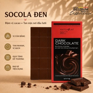 Socola Thanh Đen Antcholat Dark Chocolate Đắng Dịu Tan Mượt Ăn Vặt tiện lợi  hàng ngày Quà Tặng