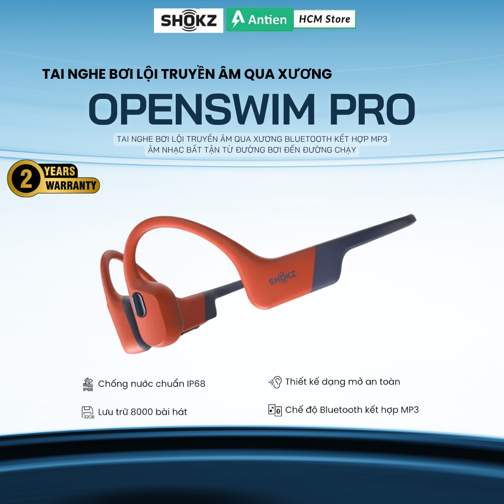 Tai nghe thể thao truyền âm thanh qua xương Bluetooth Shokz OpenSwim Pro - Hàng chính hãng BH 24 tháng NEW FULLBOX | BigBuy360 - bigbuy360.vn