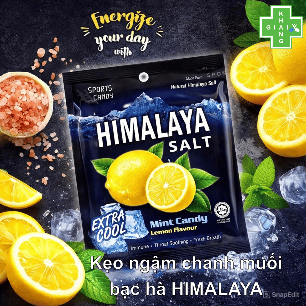 Kẹo ngậm chanh muối vị bạc hà Himalaya Salt Mint Candy (Gói 15g)