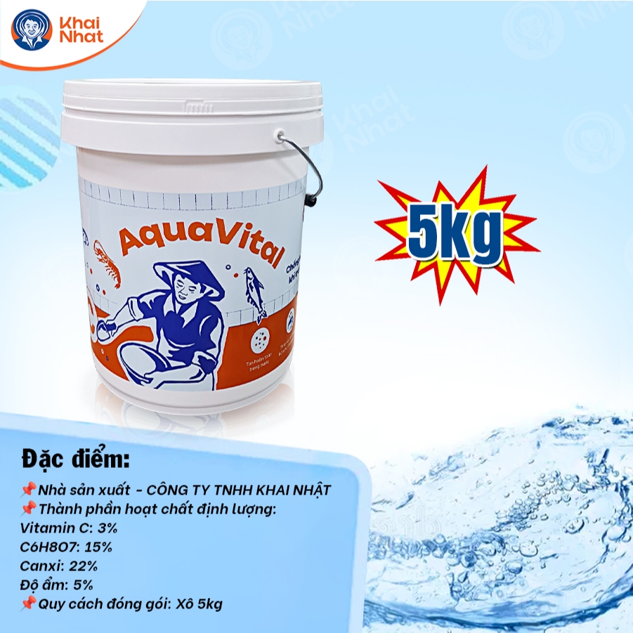 Vitamin C tạt chống stress, chống sốc nhiệt cấp tốc - Dùng trong nuôi Tôm, Cá,...Thủy sản (5kg/xô)