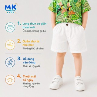Set Bộ Bé Trai Parrot MK Kids Áo Sơ Mi Họa Tiết Mát Mẻ - Đi Chơi Đi Biển Mùa Hè - Chất Đũi Tơ 2-8 Tuổi