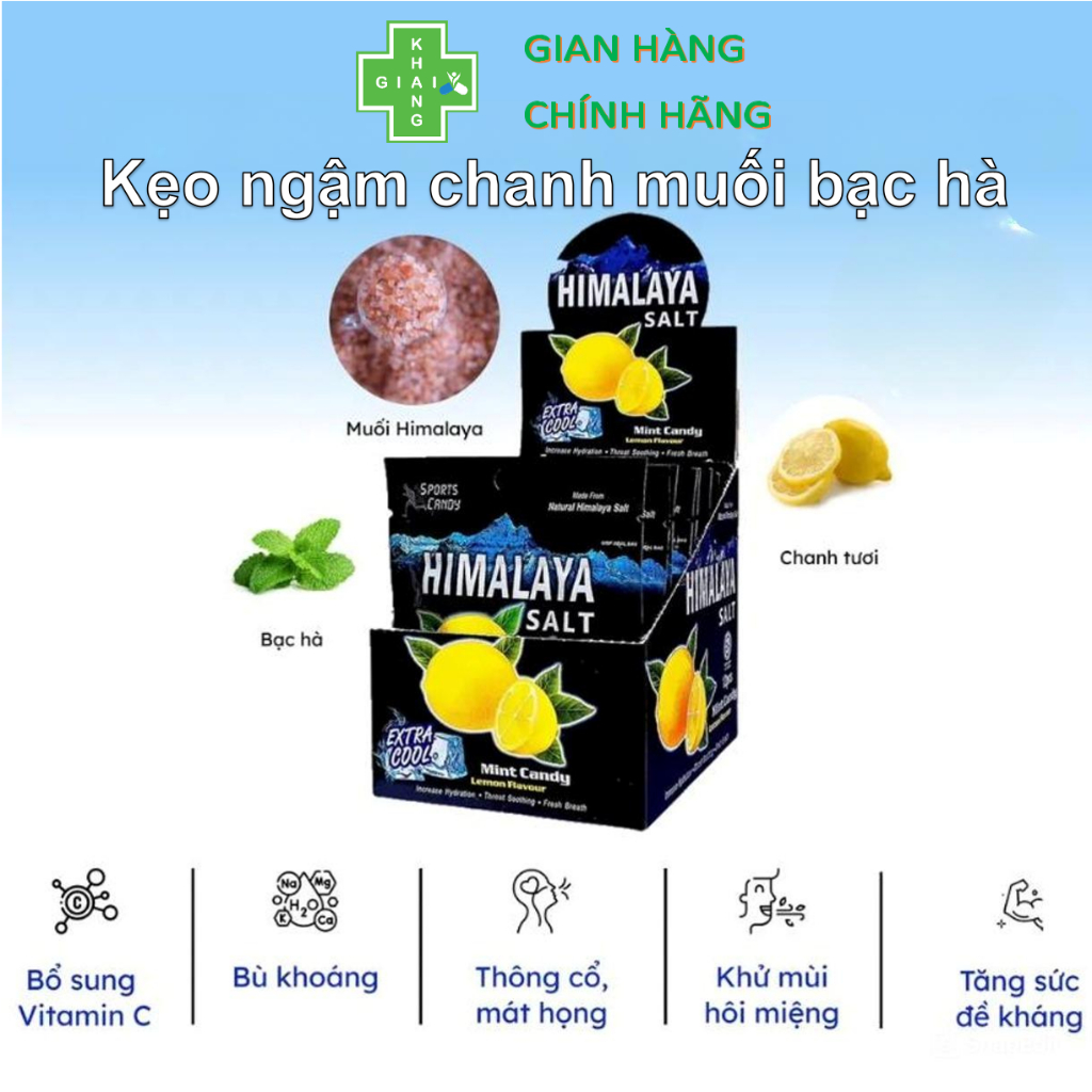 Kẹo ngậm chanh muối vị bạc hà Himalaya Salt Mint Candy (Gói 15g)
