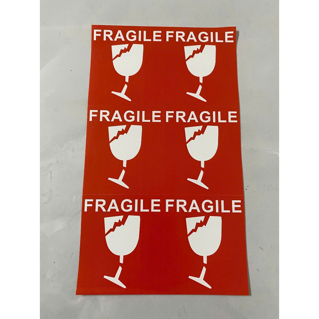 [100 TỜ] Nhãn Dán FRAGILE Hàng Dễ Vỡ - Tem Cảnh Báo Đóng Gói, Vận Chuyển An Toàn, Dễ Nhận Biết