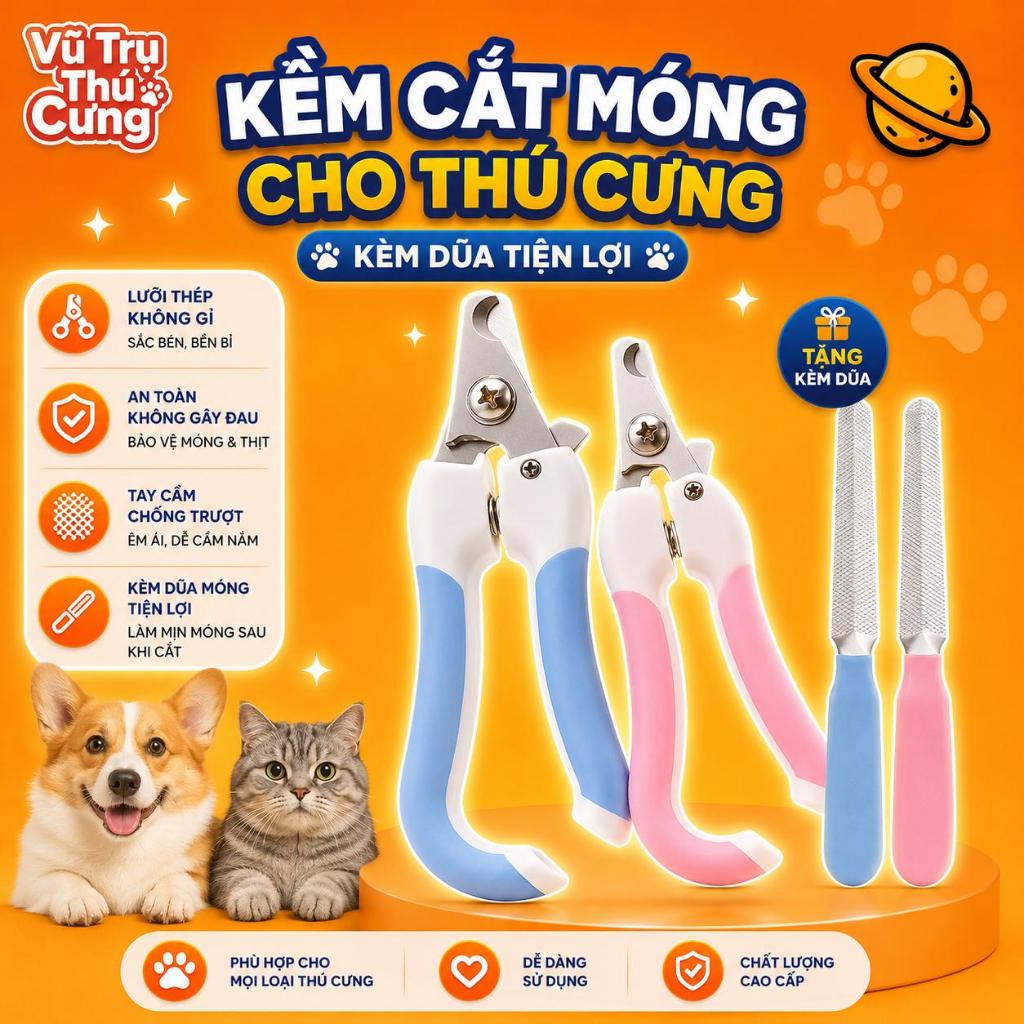 Kềm Cắt Móng Cho Chó Mèo Kèm Dũa Móng Tiện Lợi