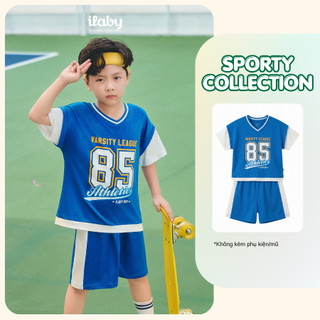 Set đồ bộ bé trai ILABY HCM phong cách thể thao cổ V giả 2 lớp chất vải Cotton thoáng mát [4032]