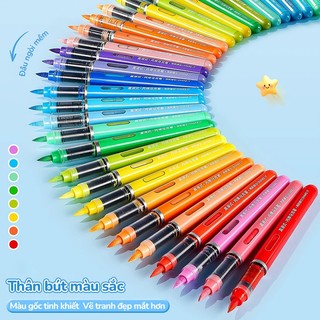 Acrylic Marker Set Vẽ Tranh Cho Bé Màu Đẹp Hộp 36/48/80 Màu Ngòi Brush Lông Mềm Mực Nhiều Không Lem