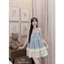 Đầm 2 dây babydoll kẻ phối ren tầng