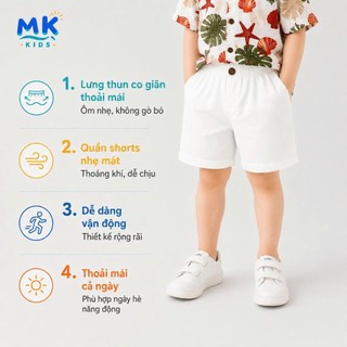 Set Bộ Bé Trai Shell MK Kids Áo Sơ Mi Họa Tiết Mát Mẻ - Đi Chơi Đi Biển Mùa Hè - Chất Đũi Tơ 2-8 Tuổi