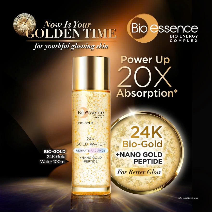 [VHL x Bio-essence] Nước dưỡng tinh chất vàng 24K ngừa lão hoá, dưỡng da Bio essence Bio-Gold 150ml tặng 1 túi 200g