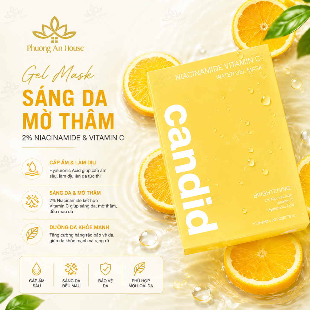Mặt nạ Hyaluronic B5 Candid cấp ẩm chuyên sâu, làm dịu và hỗ trợ phục hồi, Miếng 22.22g - PAH