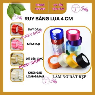 Ruy Băng Lụa 4cm Làm Nơ Cuộn 22 Mét Satin Vải Đa Dạng Màu Sắc| Làm Phụ Kiện Handmade, Kẹp Tóc, Gói Hoa, Gói Quà,Ri Băng