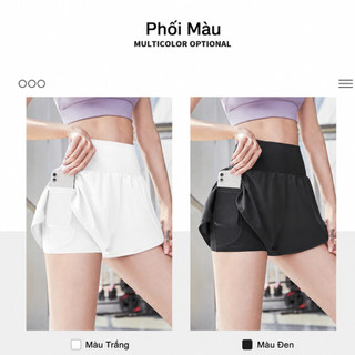 Bộ đồ tập thể thao nữ áo thun co giãn quần short 2 lớp tập gym yoga chạy bộ thoáng khí SolaFit 3549