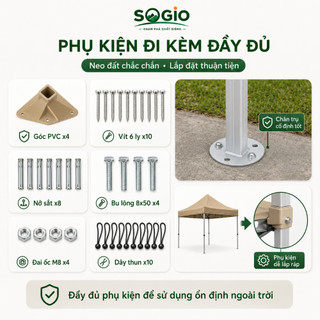 Nhà bạt di động / Lều xếp / Gấp gọn / 1800D / Chống mưa nắng / Khung thép / Ngoài trời / 3x3 3x4.5 3x6m