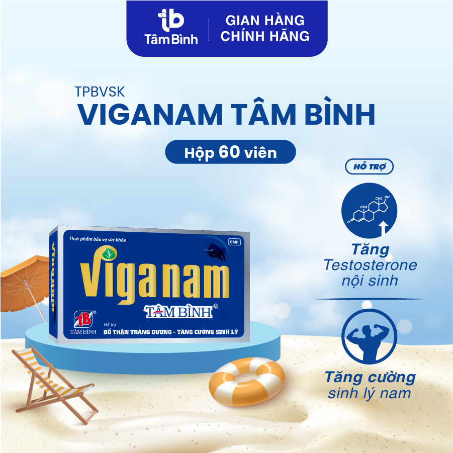 [Combo 5 tặng 2] Viganam Tâm Bình - Hộp 60v hỗ trợ tăng cường sinh lý