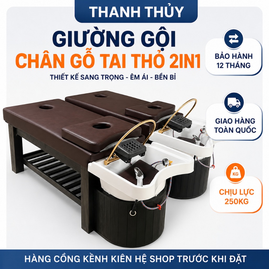 Giường Gội Đầu Spa Có Bồn Sứ – Giường Massage Spa Bọc Da – Nội Thất Spa Cao Cấp Giá Xưởng.